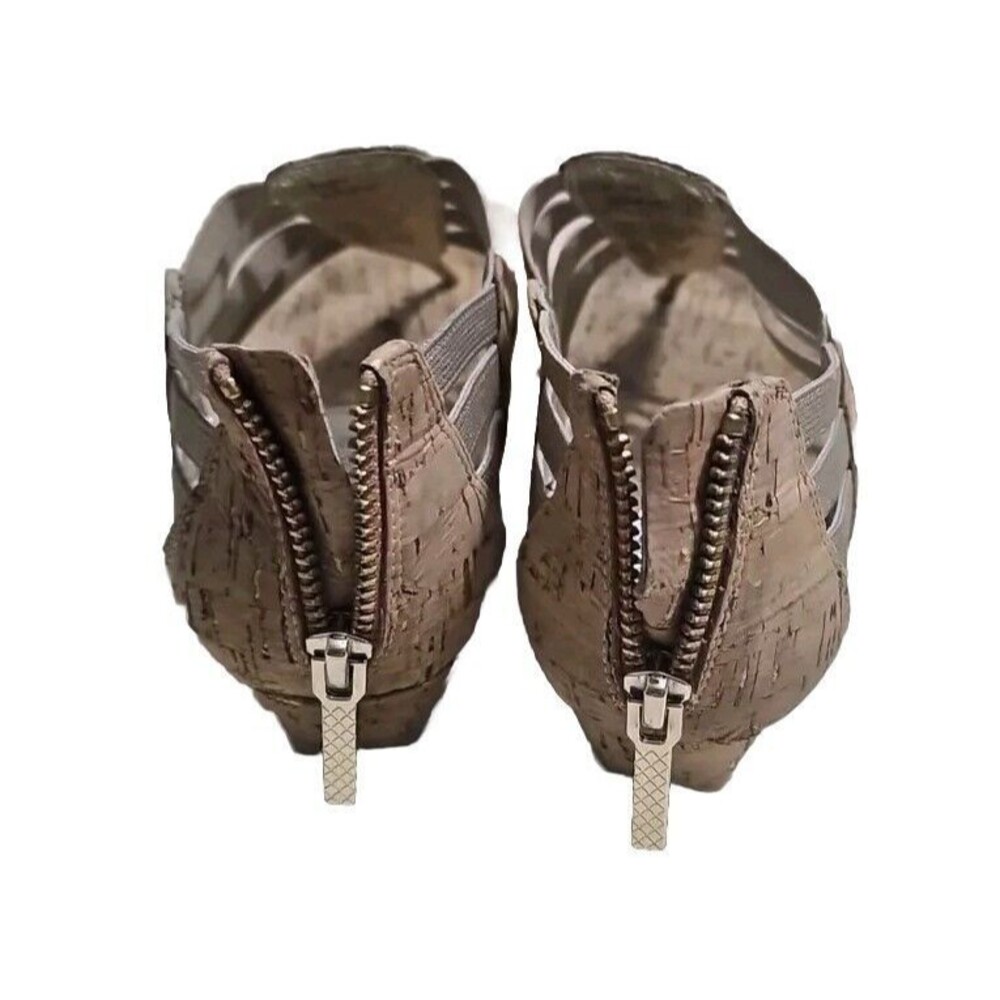 Donald Pliner Gladiator Sandals‎ Women 7.5 M Deena Tan Cork Back Zipper U18 - Picture 3 of 8
